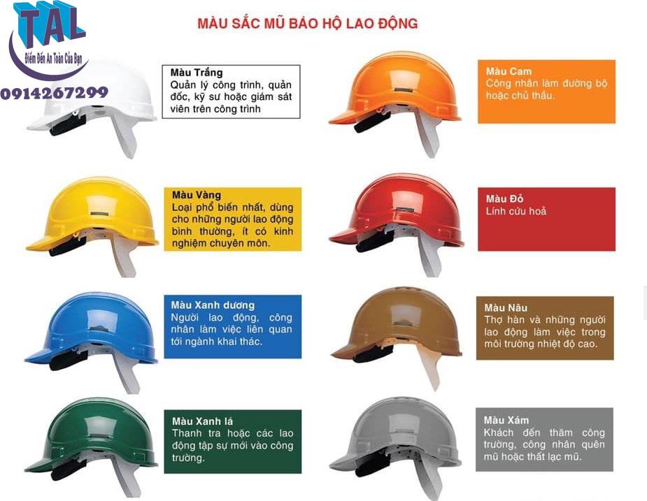 Phân biệt chức vụ qua màu nón bảo hộ lao động - baohonhanphat.com